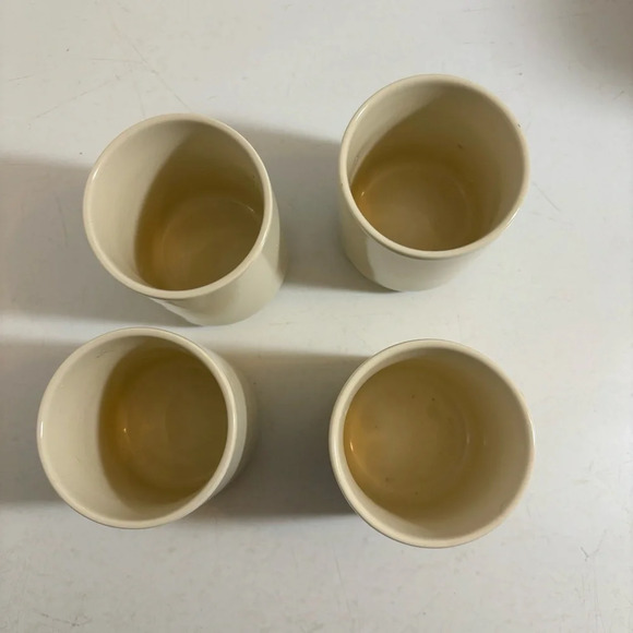 Sogo Hong Kong ceramic blue and ivory handleless mugs cups - set of four - Picture 3 of 7